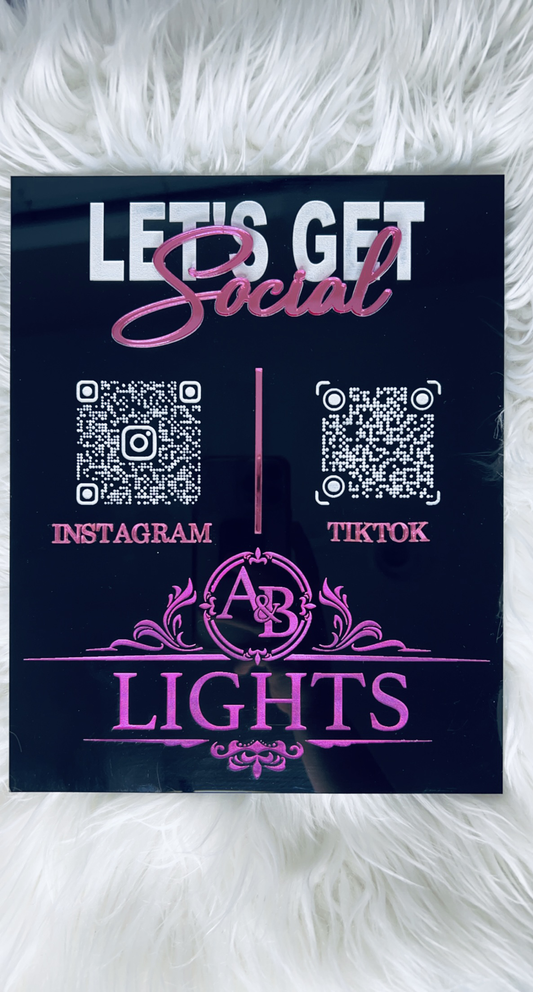 Let's Get Social Acrylic Sign-Logo only