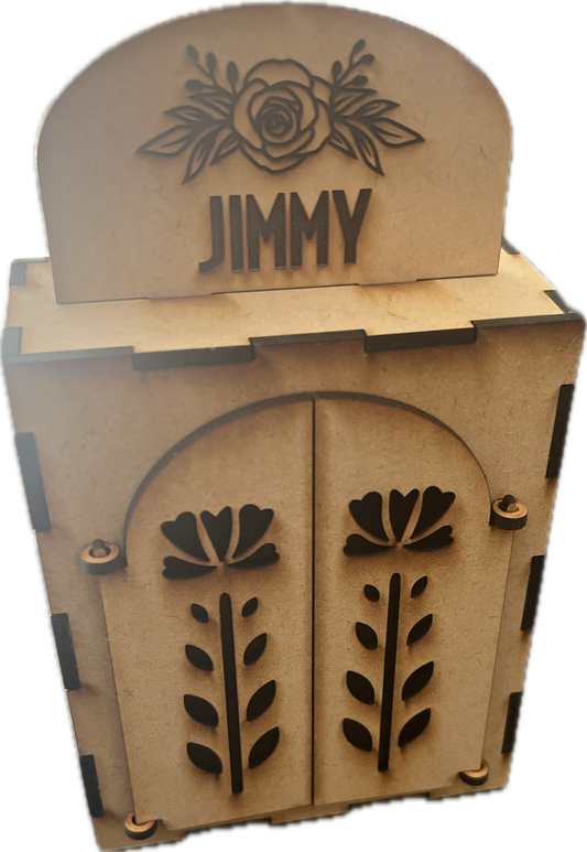 Personalized Dia De Los Muertos Nicho Box- Raw MDF