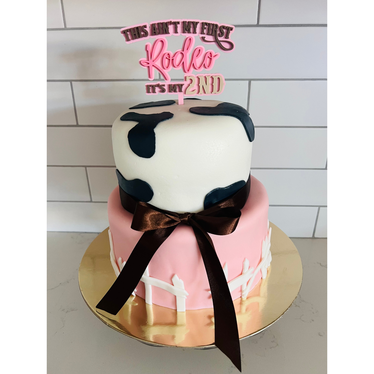 "This Ain't My First Rodeo, It's My 2nd" Cake Topper