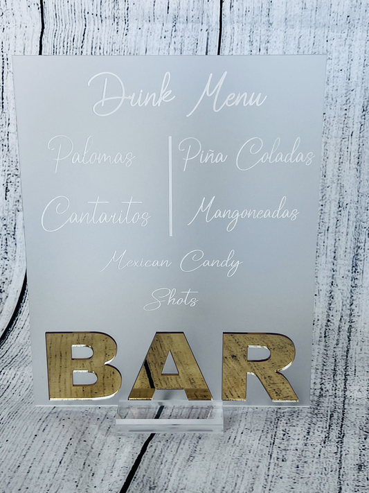 BAR Drink Menu